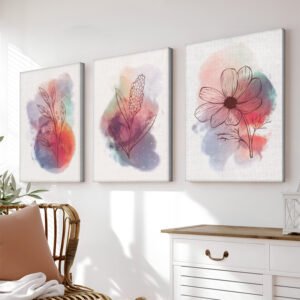 Πίνακας σε καμβά Nerve House Genius τρίπτυχος με ψηφιακή εκτύπωση και πλαίσιο 50x2x70εκ