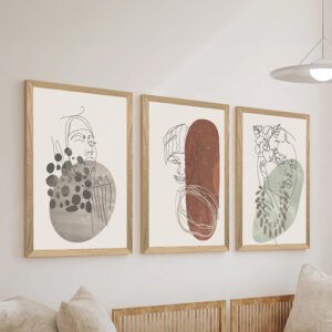 Πίνακας Linento House Genius τρίπτυχος με ψηφιακή εκτύπωση και πλαίσιο 33x0.3x48εκ