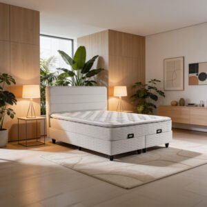 Κρεβάτι διπλό Linteda House Genius με αποθηκευτικό χώρο γκρι βελούδο 160x200εκ