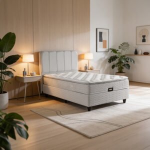 Κρεβάτι μονό Lunda House Genius με αποθηκευτικό χώρο ανθρακί βελούδο 90x200εκ